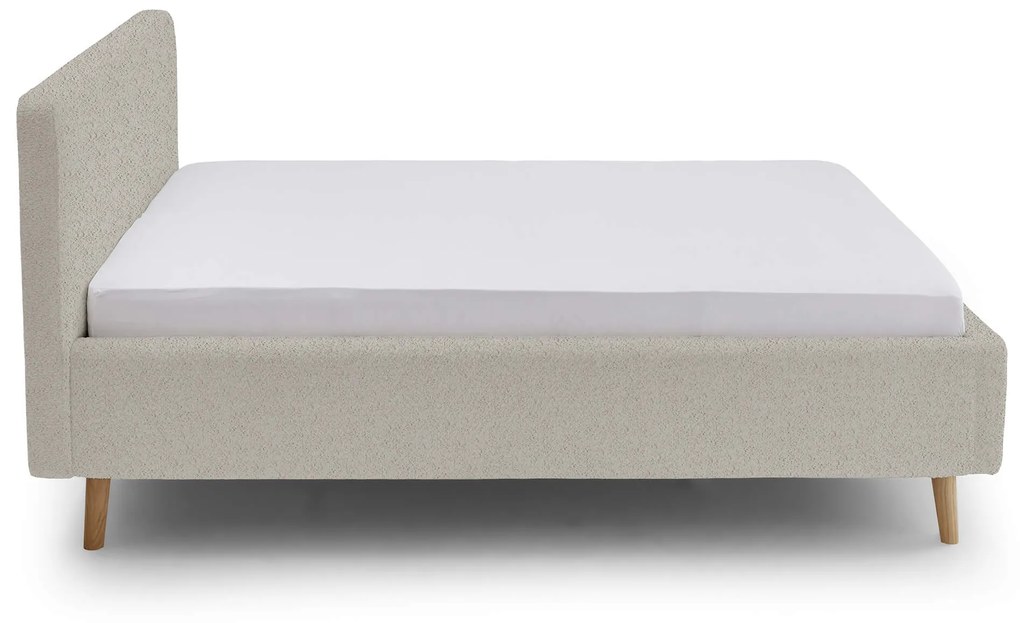 Dvojlôžková posteľ taupe s úložným priestorom 160 x 200 cm fleece béžová MUZZA