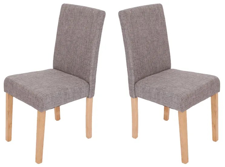 Jedálenská stolička Litta sivá látka (SET 2 ks) - Svetlo hnedá