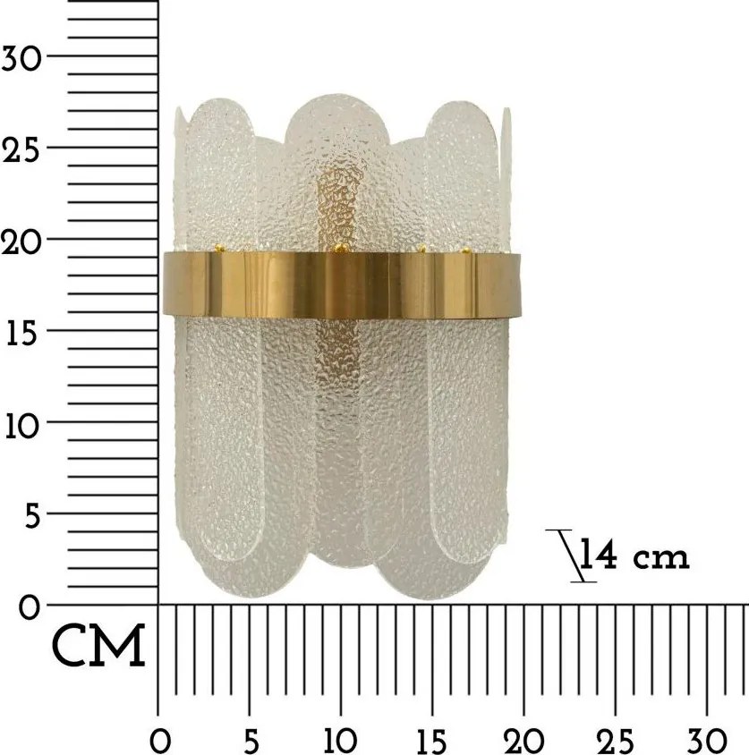 Sklenené nástenné svietidlo v zlatej farbe Gris – Mauro Ferretti