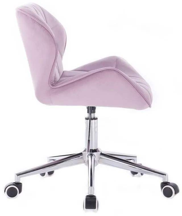 LuxuryForm DESIGN Stolička MILANO VELUR na striebornej podstave s kolieskami - levanduľa