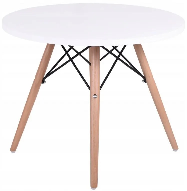 Jedálenský stôl okrúhly 60cm-biely
