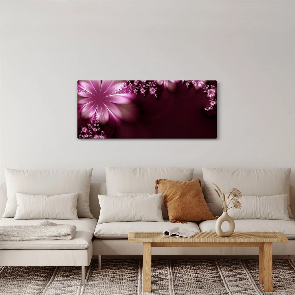 Obraz abstrakcie - kvety (120x50 cm)