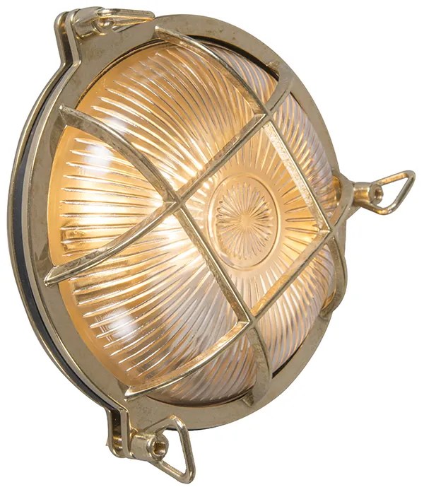 Retro nástenné svietidlo zlaté IP44 - Nautica okrúhle