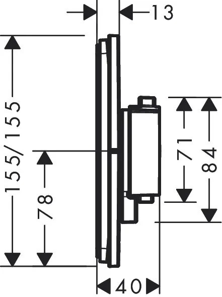Hansgrohe ShowerSelect Comfort Q, termostat pod omietku, čierna matná, HAN-15588670