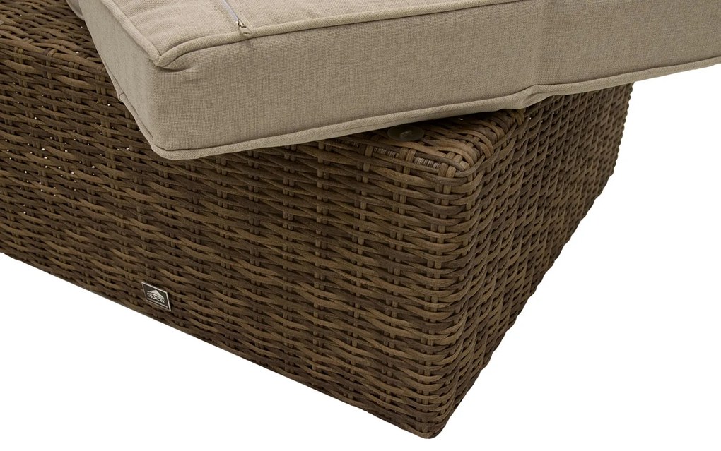 DEOKORK Ratanové stolík/taburet 73 x 73 cm BORNEO LUXURY (hnedá)