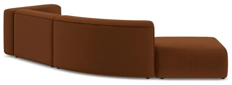 Oranžová/hnedá zamatová leňoška (ľavý roh) Ekahi – Makamii