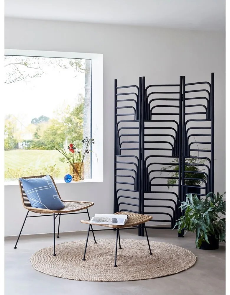 Oranžová sklenená váza Hübsch Deco, výška 18 cm