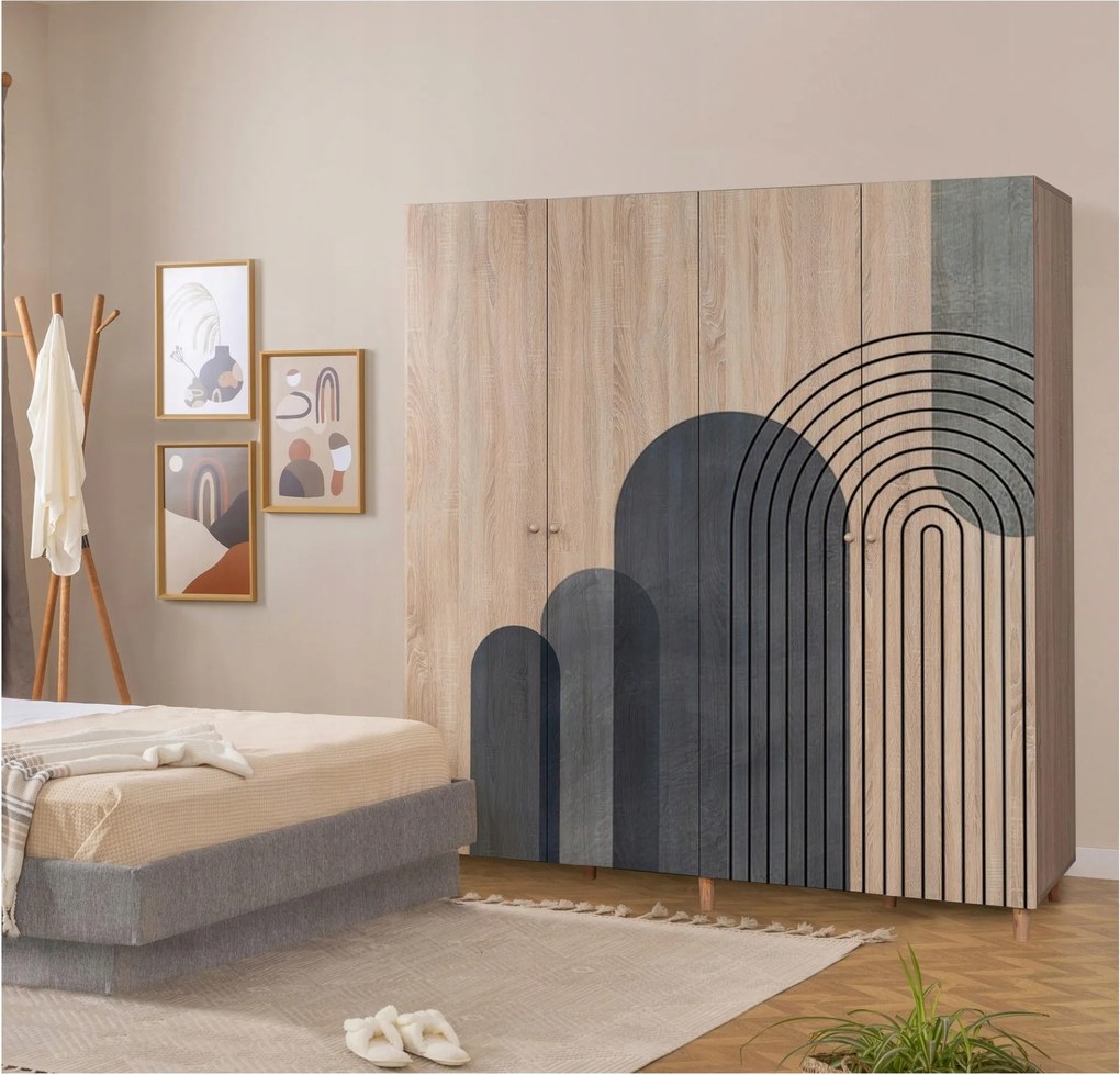 Šatníková skriňa London 973 (dub sonoma)