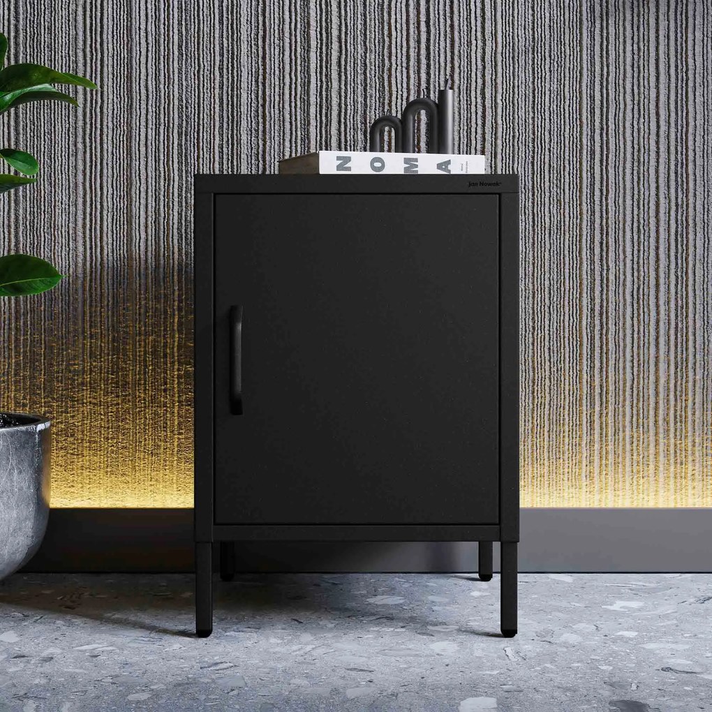 Čierny nočný stolík kovový MIA Modern 424 x 595 x 400 mm