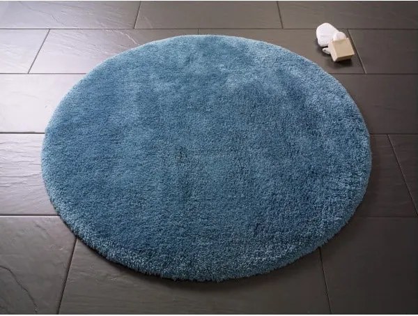 Modrá okrúhla kúpeľňová predložka Confetti Miami, ⌀ 100 cm