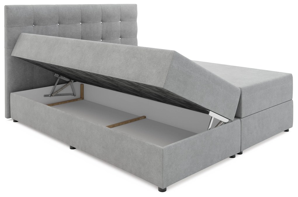 Kontinentálna posteľ 140 cm Karen (čierna) (s matracom a úložným priestorom). Vlastná spoľahlivá doprava až k Vám domov. 1046601