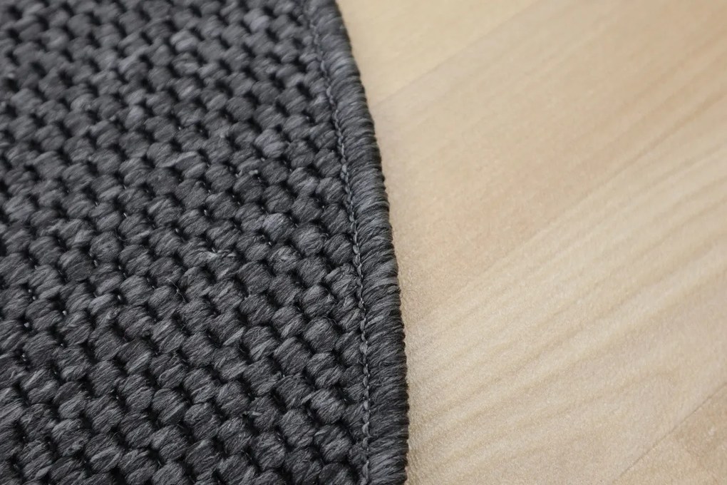 Timzo, Kusový koberec Nature antracit kruh, 120x120 (priemer) kruh, šedá, chodba / predsieň