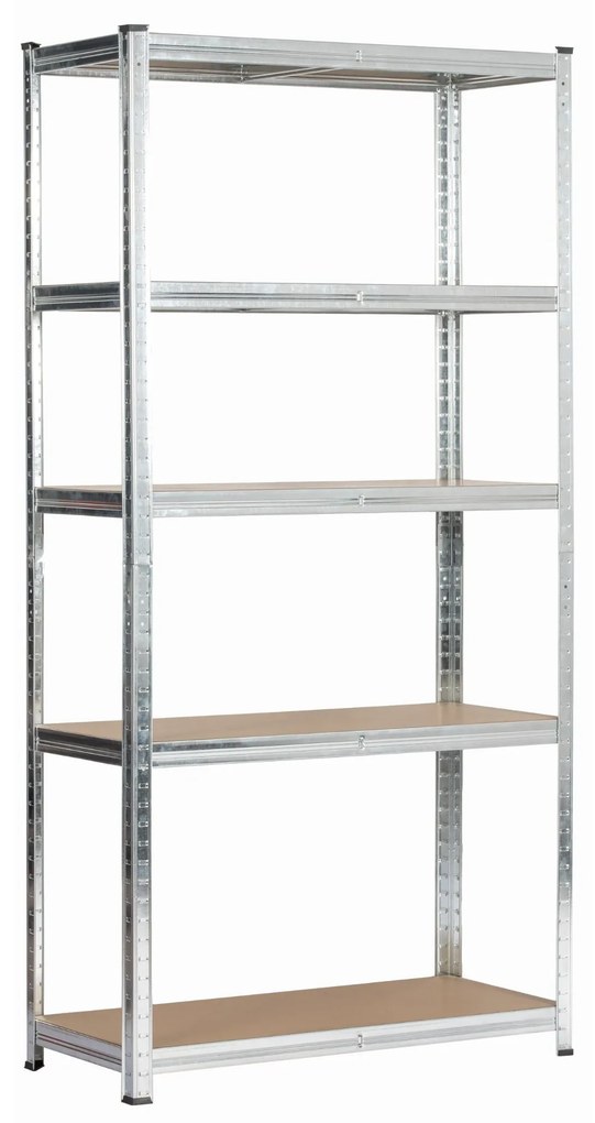 Sada 2 ks kovových regálov REGMET 90x40x180 cm strieborná