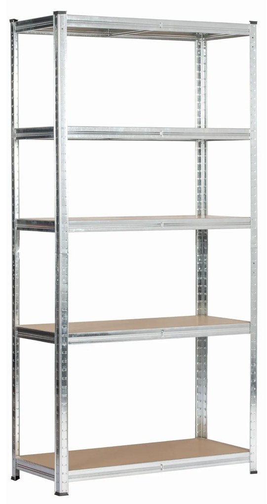 Sada 2 ks kovových regálů REGMET 90x40x180 cm stříbrná