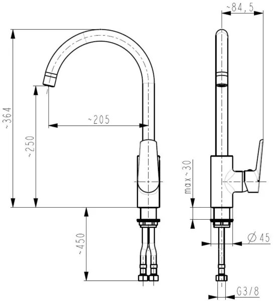 KFA Armatura 6513-915-00 - Drezová batéria ONYKS lesklý chróm