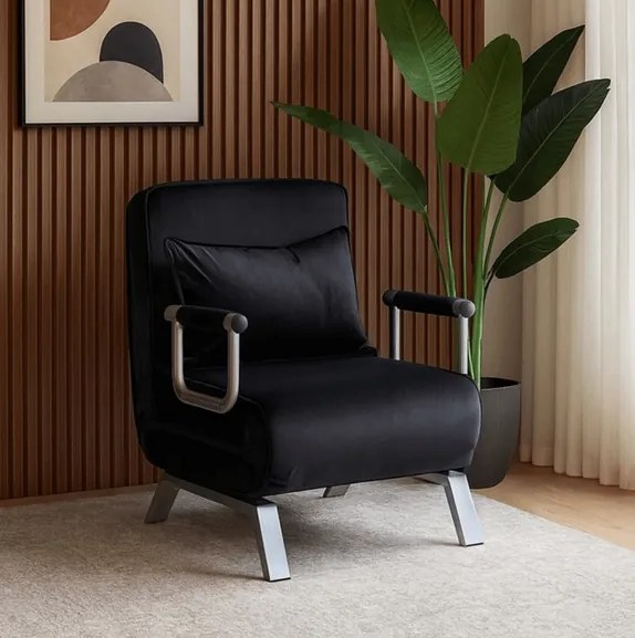 Kreslo pohovka rozkladacia PRATO čierna - vintino.sk