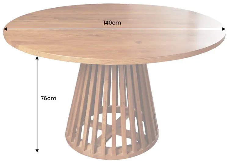 Jedálenský stôl MAISON JADE 140 cm masívne akáciové drevo
