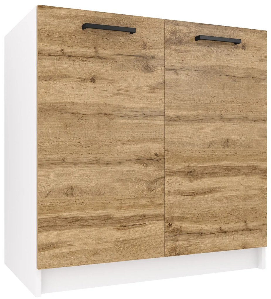 Kuchynská skrinka Belini drezová 80 cm dub wotan bez pracovnej dosky TOR SDZ80/0/WT/DW/0/B1