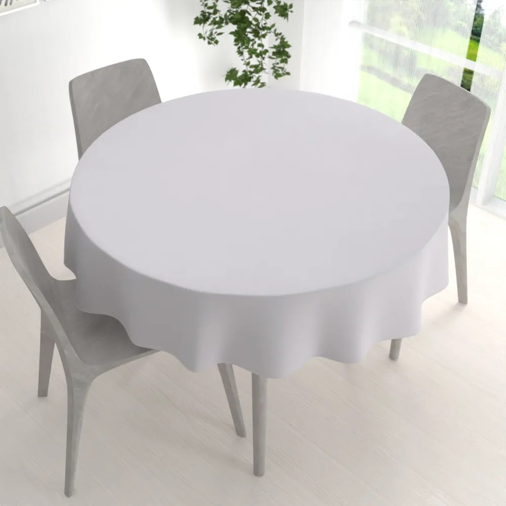 Biante Veľký dekoračný okrúhly obrus BKS-408 Studená svetlo sivá Ø 200 cm