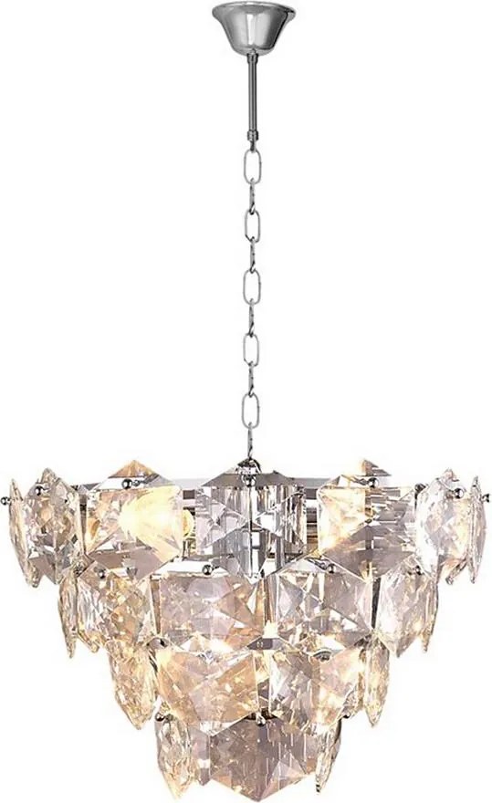 Krištáľový luster na reťazi DIANA 6xE14/40W/230V matný chróm