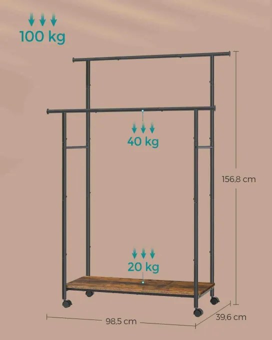 Závesný stojan na kolieskach HSR152B01