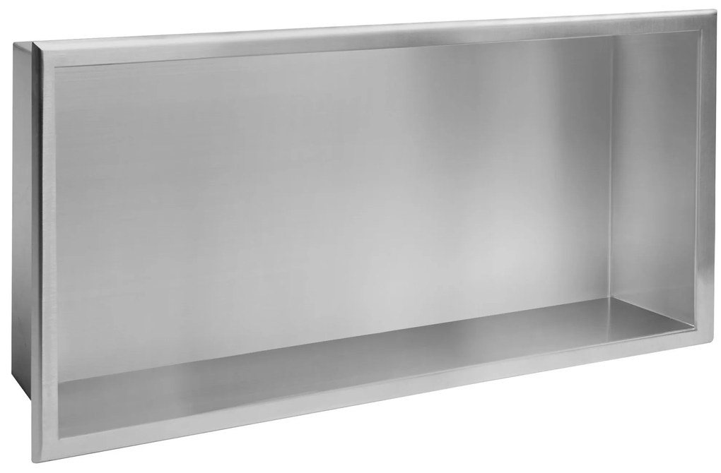 Rea Rea, nerezová vstavaná polica s golierom 600x300x100 mm, oceľová, REA-05602