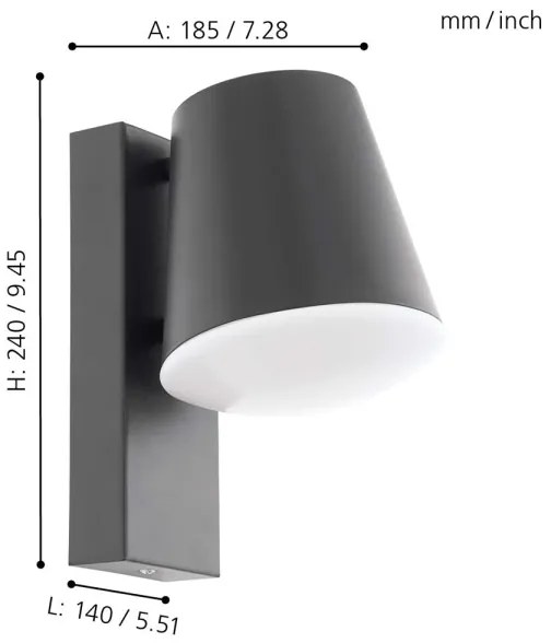 Eglo 97482 - LED Stmievateľné vonkajšie svietidlo CALDIERO-C 1xE27/9W/230V IP44