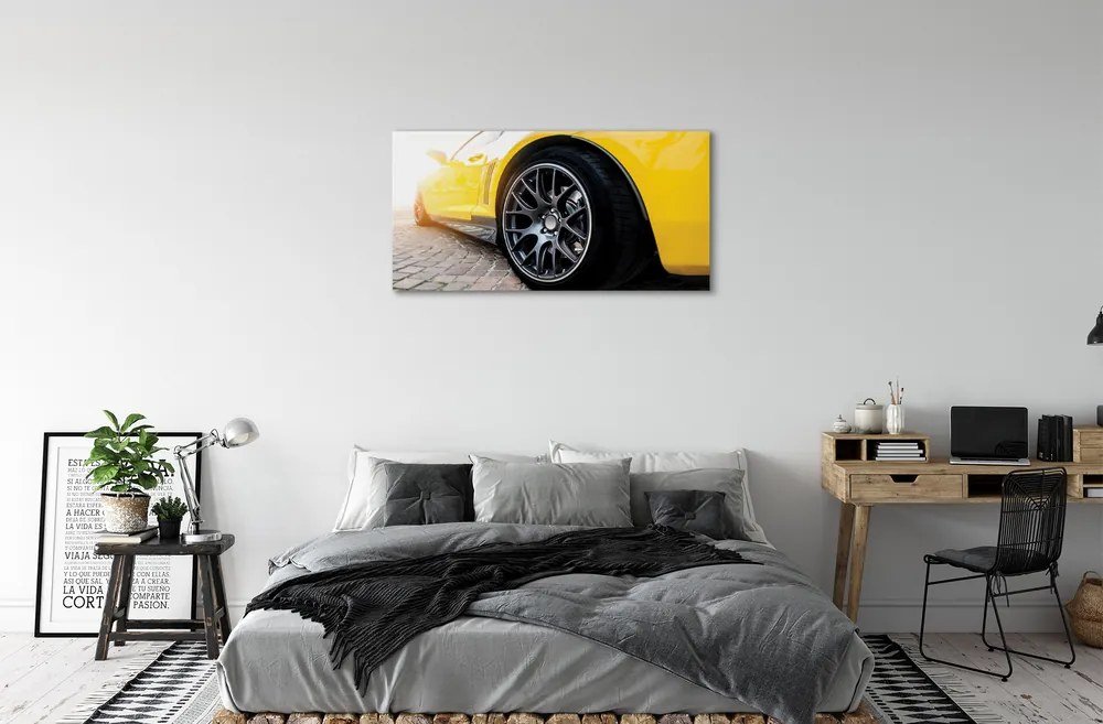 Obraz canvas žlté auto 125x50 cm
