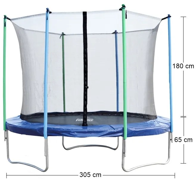 Trampolína Jumper BD 305 cm - čierna / modrá