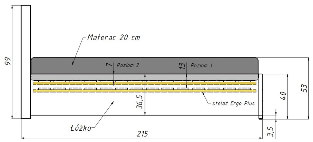 Manželská posteľ: syntia iii 160x200 (bez matraca)