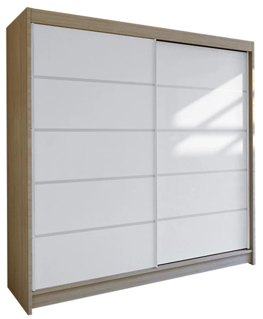 Šatníková skriňa TALIN IV šírka 180 cm - dub sonoma/biela