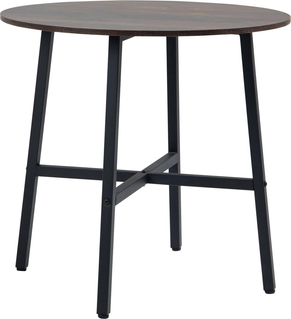 HOMCOM Jedálenský Stôl pre 4 Osoby, Moderný Stôl do Obývačky pre Jedáleň a Kuchyňu, Oceľ, Hnedý, 80 x 80 x 76 cm | Aosom