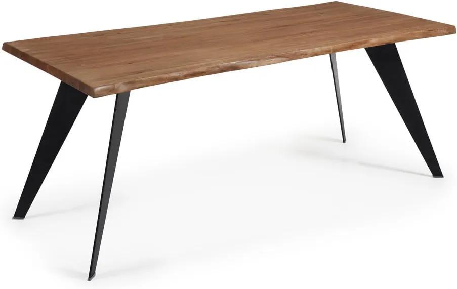 Jedálenský stôl s tmavohnedou doskou Kave Home Nack, 180 x 100 cm