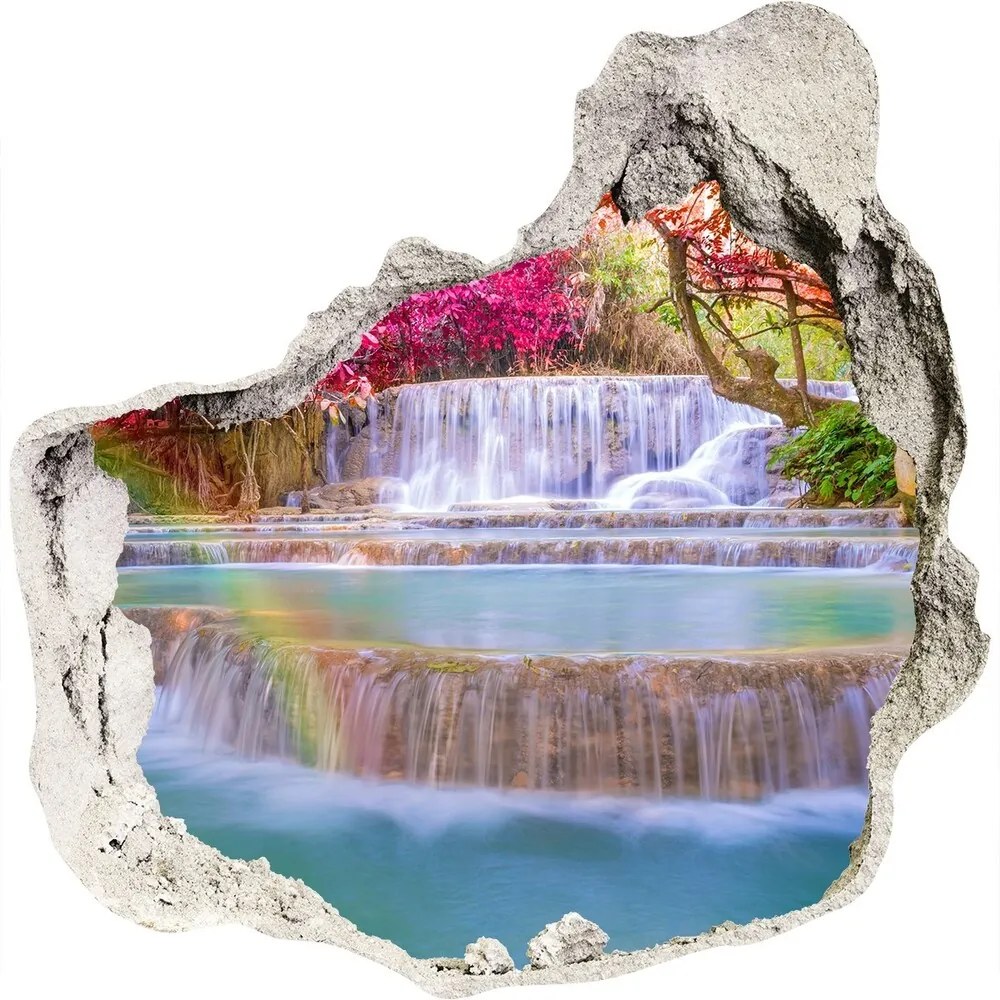 Nálepka fototapeta 3D výhľad Vodopád v lese WallHole-75x75-piask-87130730
