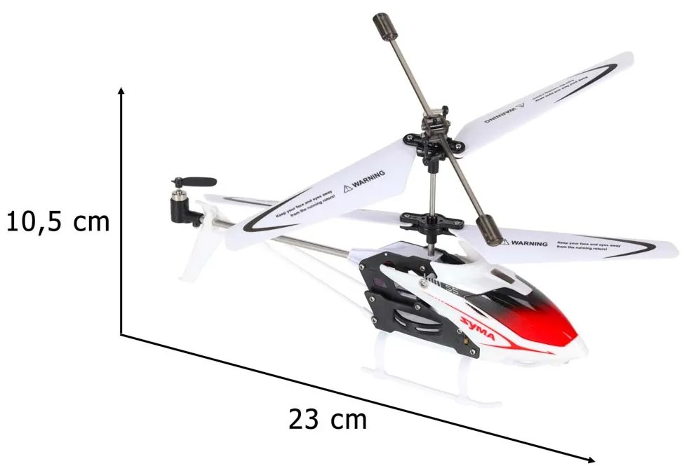 KIK Syma S5 RC vrtuľník 3CH s gyroskopom, nabíjanie z diaľkového ovládača, biely