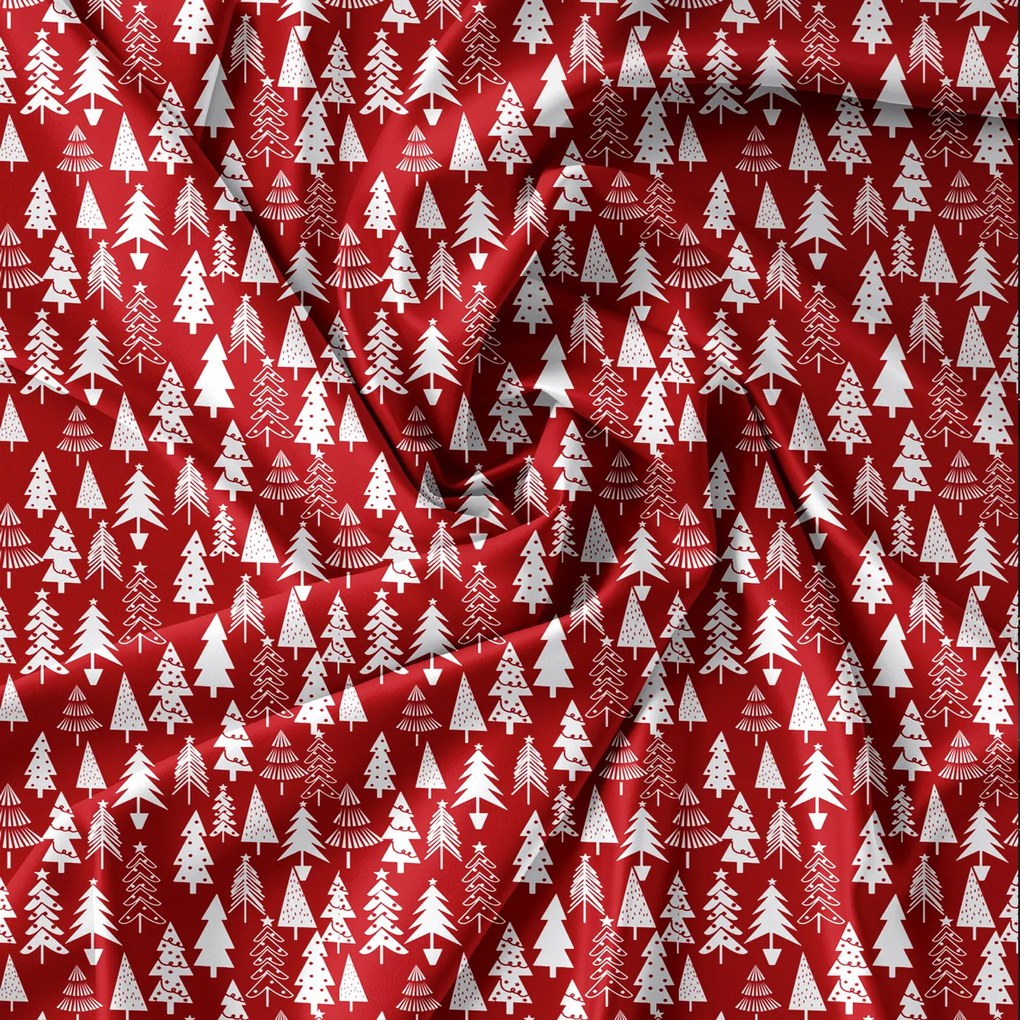 Obliečky z mikrovlákna CHRISTMAS TREES červené Rozmer obliečky: 70 x 90 cm | 140 x 220 cm