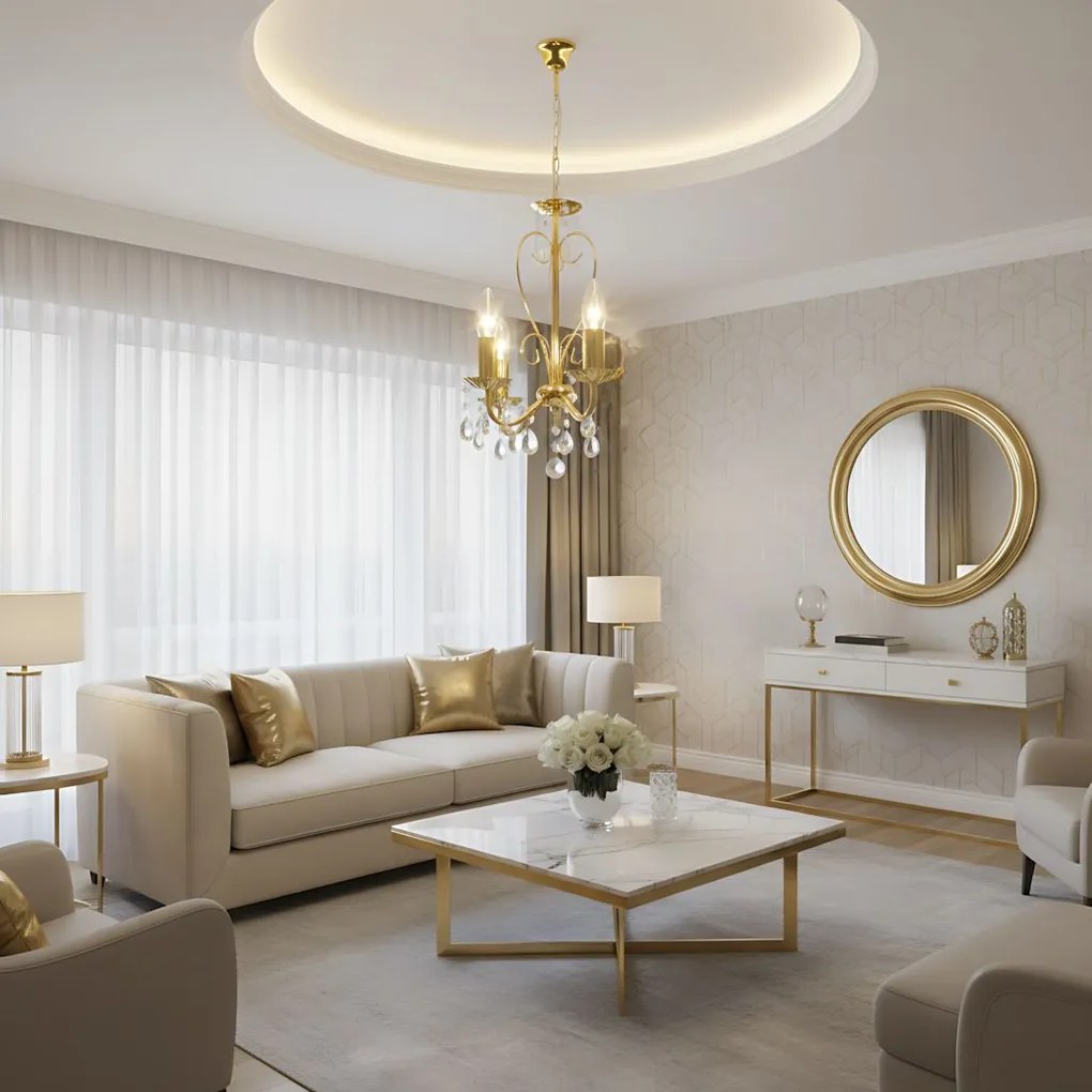 Toolight Toolight, stropné svietidlo 3xE14, EBT012-3CP, zlatá, OSW-01247