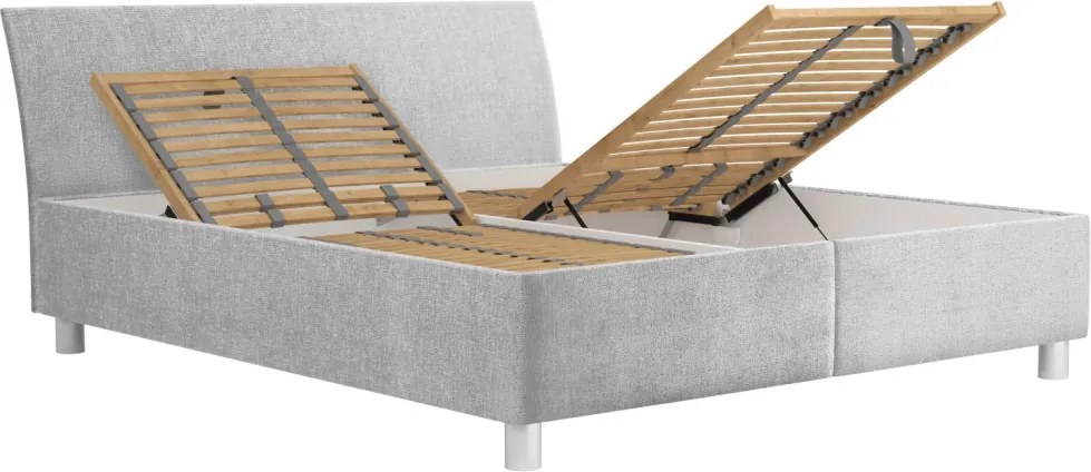 Posteľ Bali 160x200 cm, svetlo šedá látka