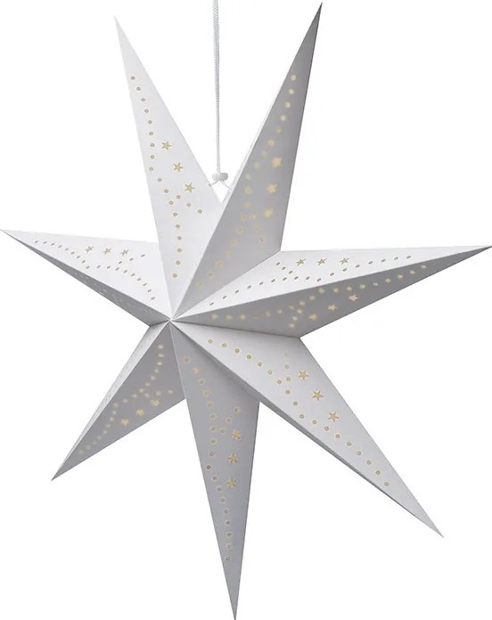 Vianočná papierová hviezda sedempapcová STARION 60 cm, biela