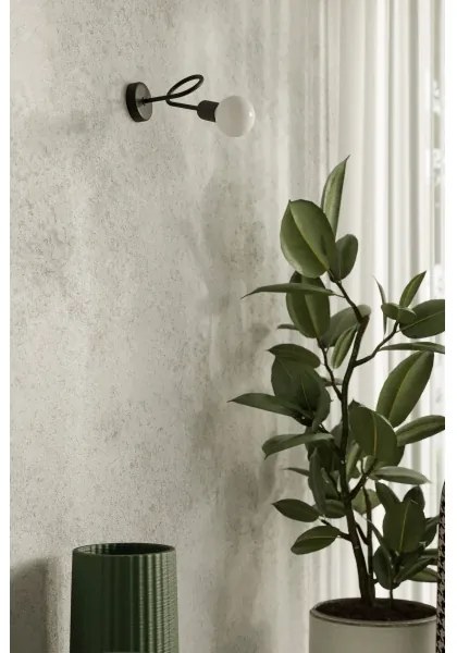 Sollux SL.1433 - Nástenná lampa LOOP 1xE27/15W/230V čierna