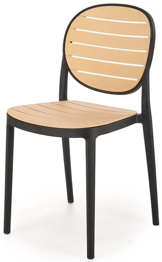 Stolička K529 čierna/prírodné