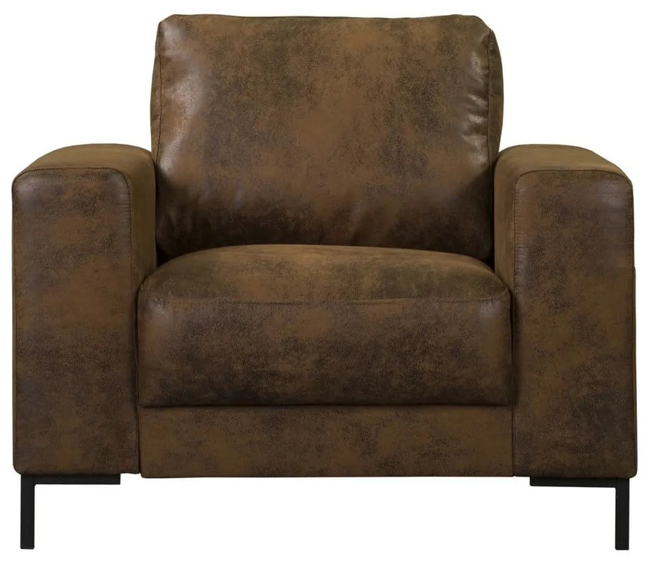 Hnedé kreslo z imitácie kože Lofty Lilly – Miuform