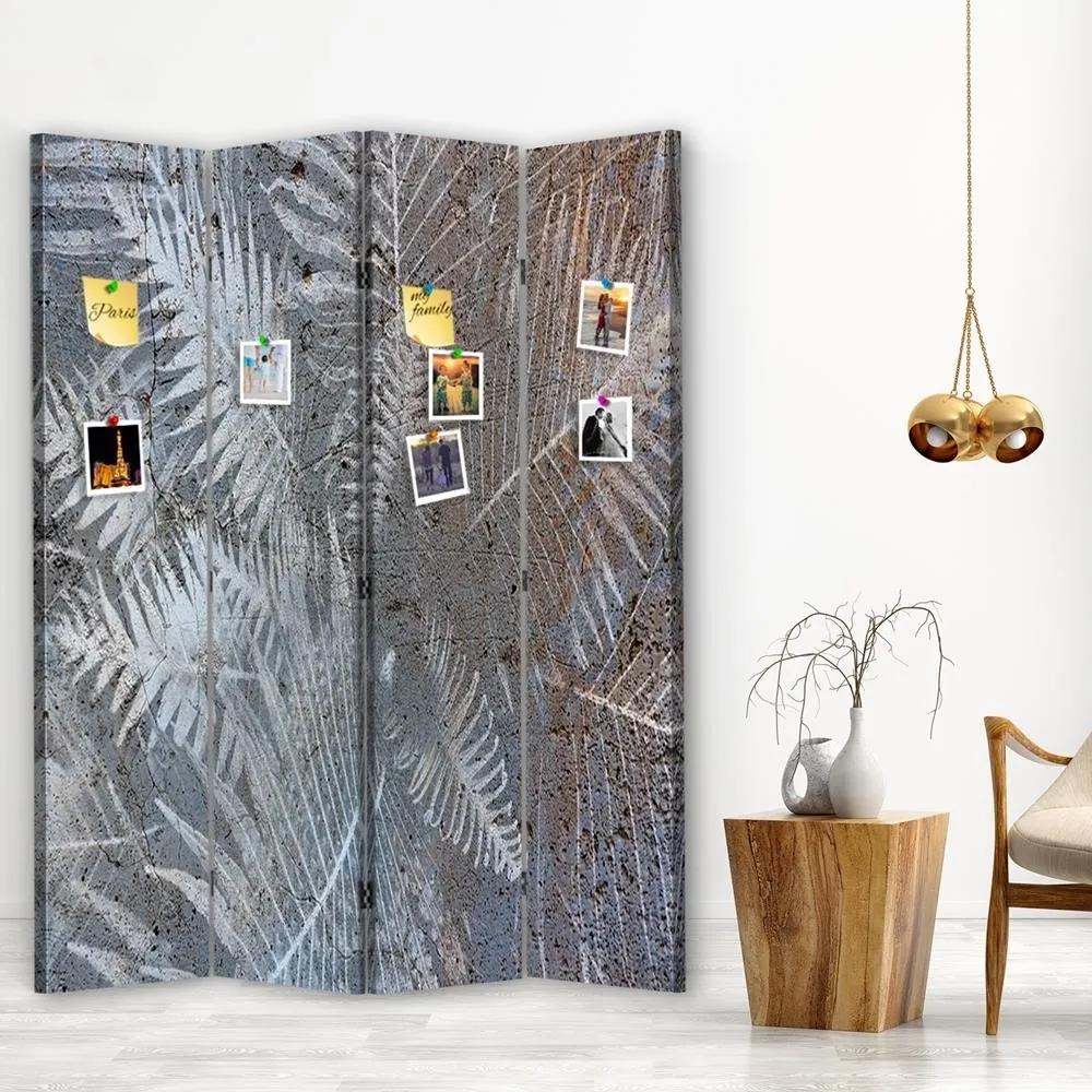 Ozdobný paraván, Palmová inspirace - 145x170 cm, štvordielny, korkový paraván