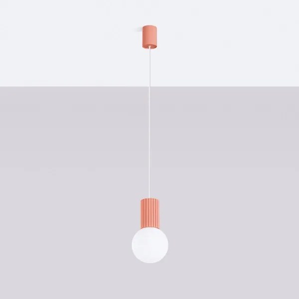 Sollux SL.1754 - Luster na lanku HALO 1xG9/8W/230V pr. 12 cm ružová