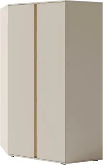 Rohová šatníková skriňa Lucky, béžová/olejovaný dub%