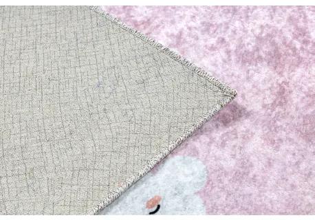 JUNIOR 52063.802 umývací koberec Dúha, mraky pre deti protišmykový - ružová Veľkosť: 120x170 cm