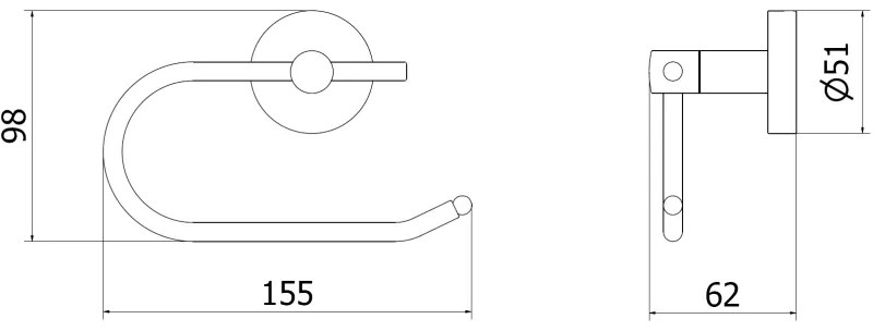 Mexen príslušenstvo, REMO držiak na wc papier, ružová zlatá, 70507333-60