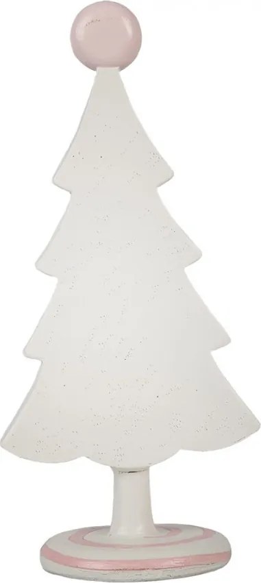 Pastelově růžová dekorace vánoční stromek Vánoční stromek - 12*9*25 cm