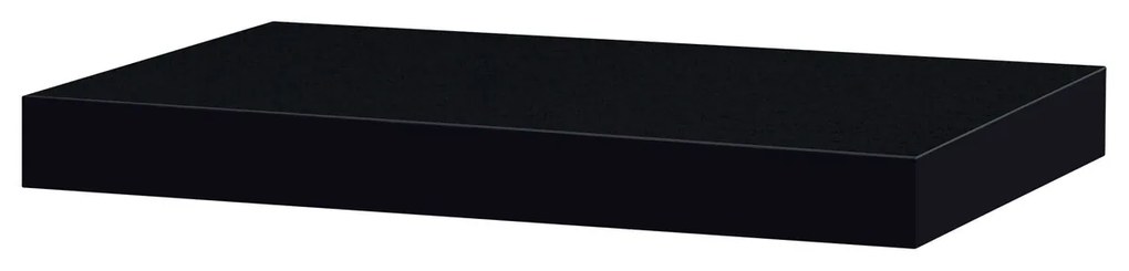 Nástenná polička P-023 BK čierna vysoký lesk, 40 x 24 x 4 cm, lesk