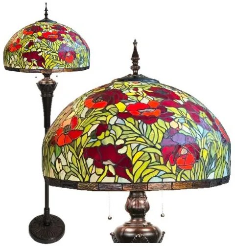 Tiffany luxury lampa stojacia POPPY Ø50*166